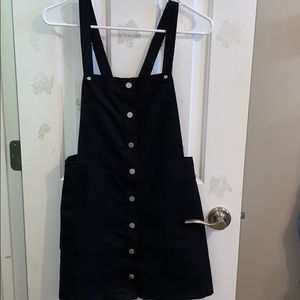 Black dress overalls.